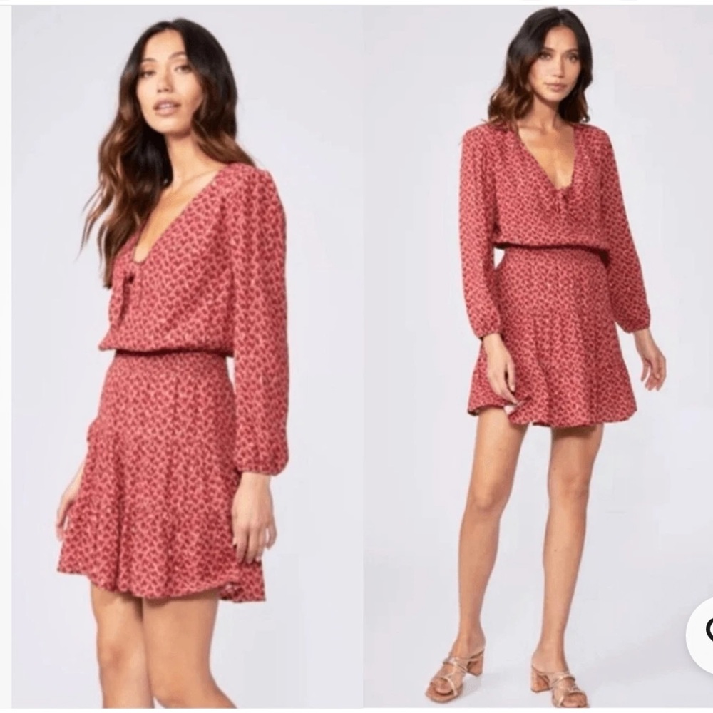 PAIGE Sandee Day to Night Mini Dress in Papaya Multi Pink